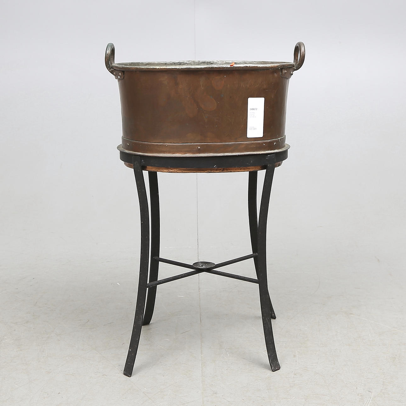 KASTRULL, koppar på STÄLL, järn, 1800/1900-tal.