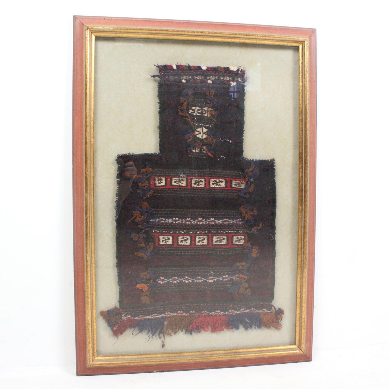 Salztasche, wohl Afghanistan, gerahmt.