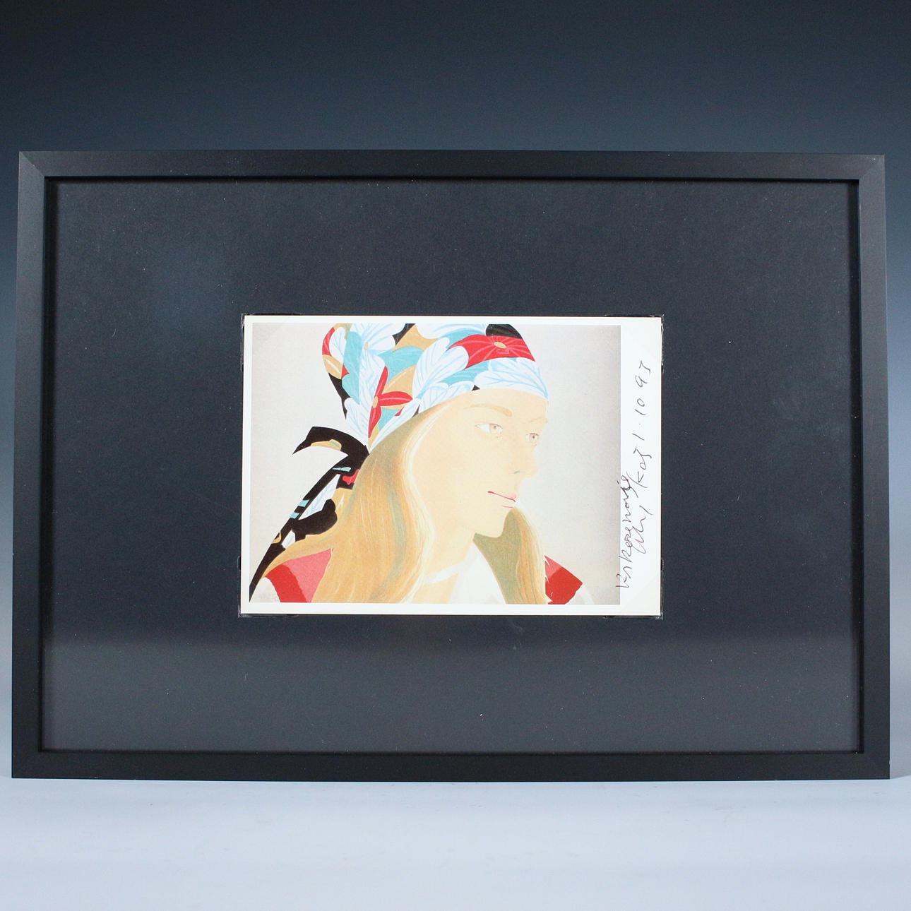 ALEX KATZ. 'Anne', Postkarte, handsigniert.