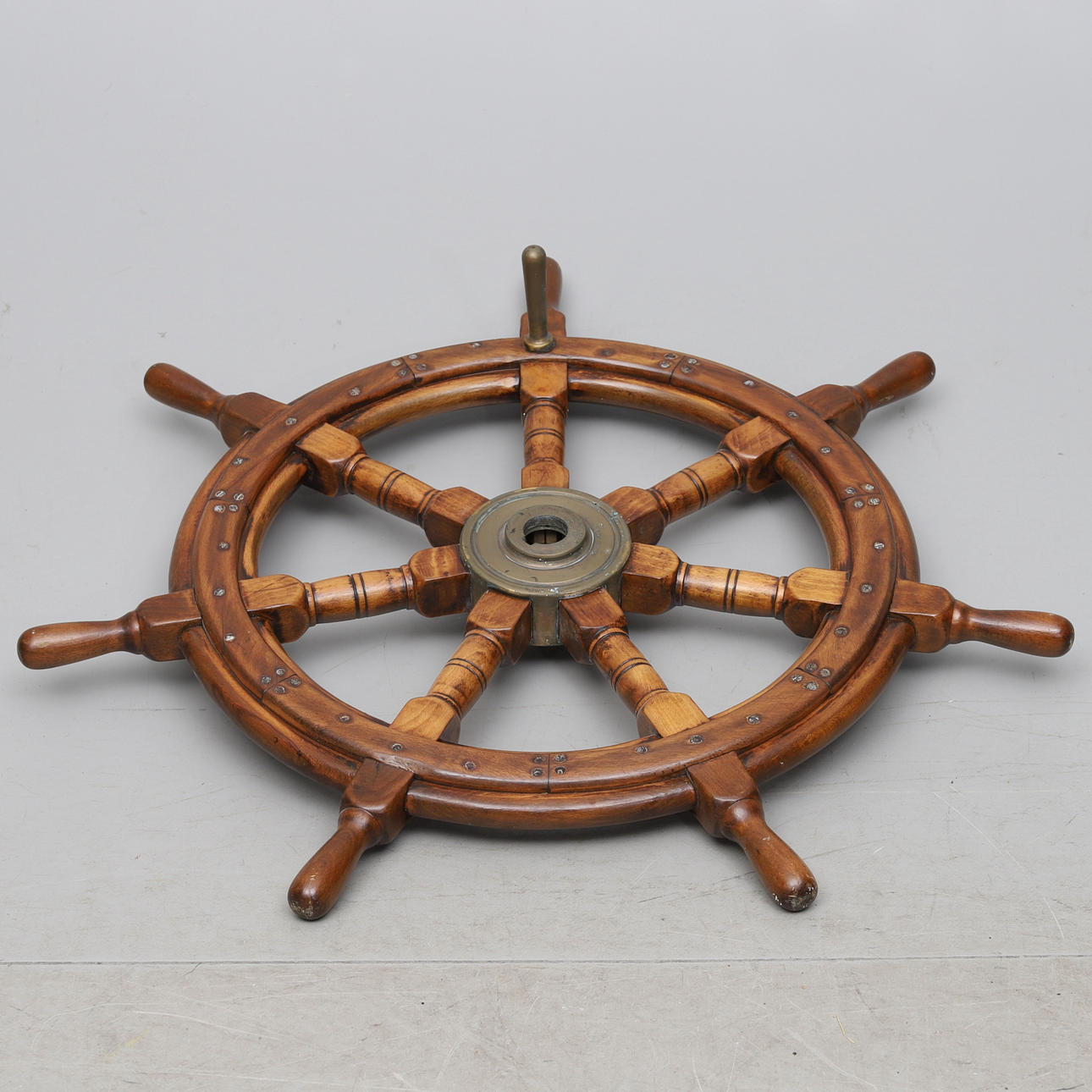 SHIP'S STEERING WHEEL, wood, 1900s.