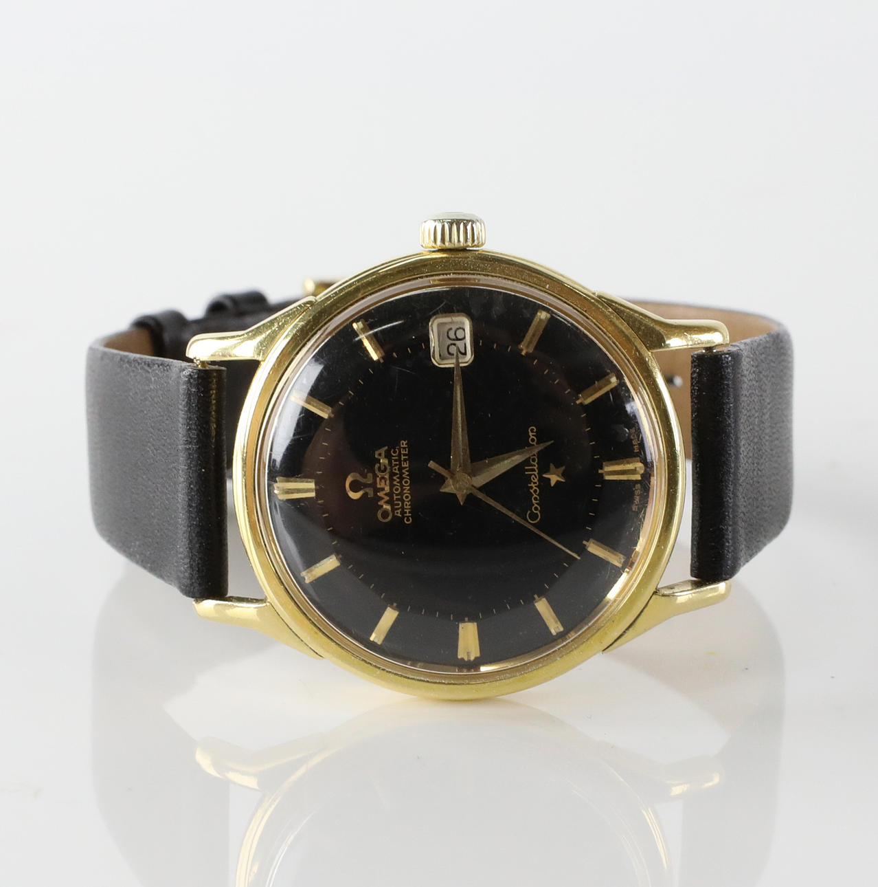 ARMBANDSUR, Omega, Constellation, "Pie-Pan", guld 18K.
