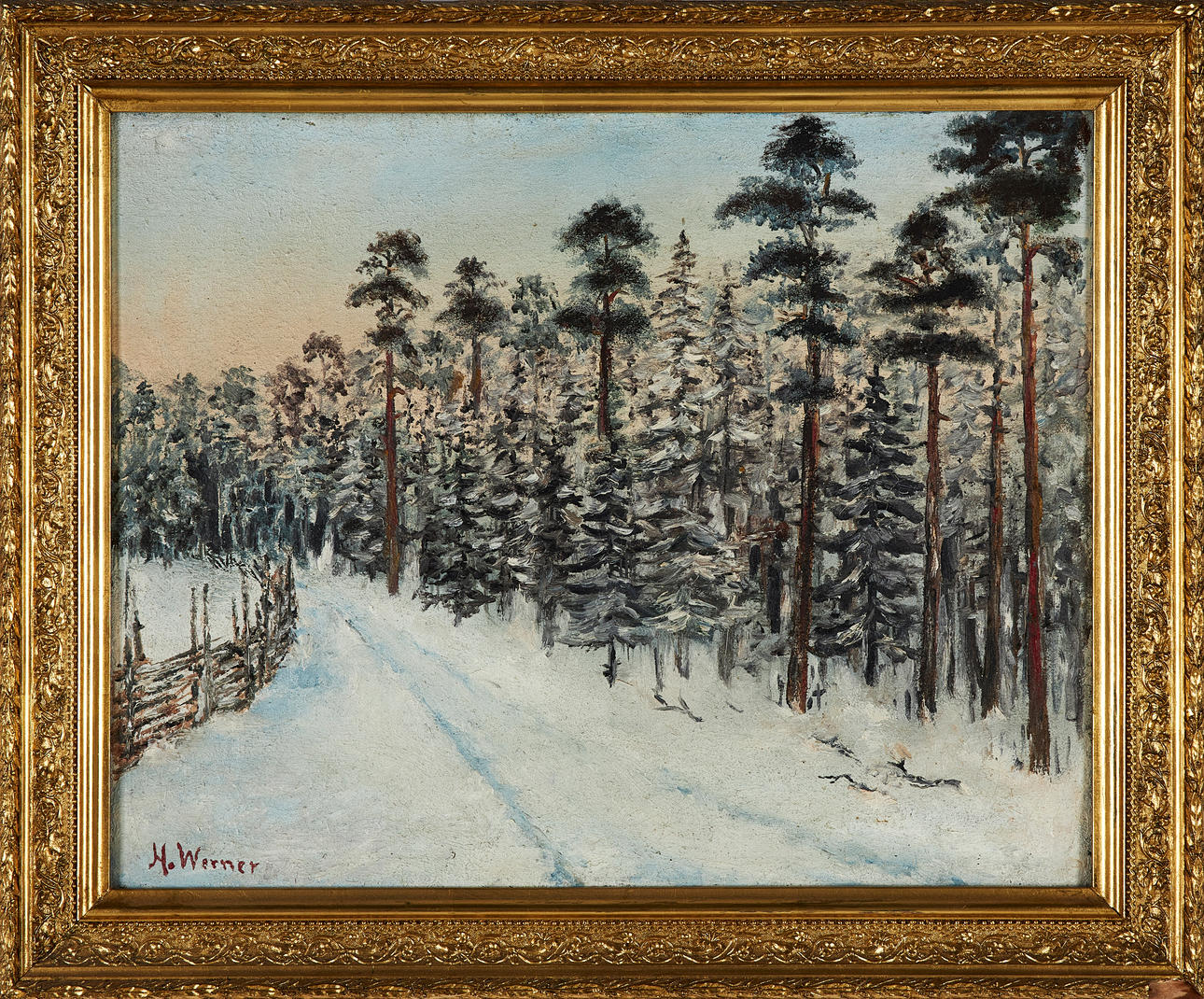 HILDING WERNER. Winter landscape, signed, oil on canvas.