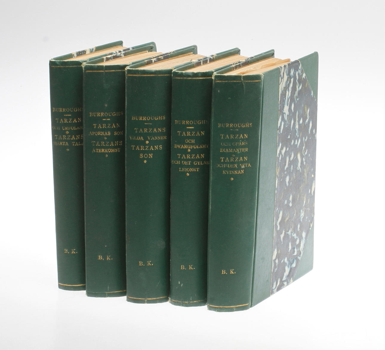 BÖCKER, 5 volymer, "Tarzan - Apornas son", Stockholm 1923-27.