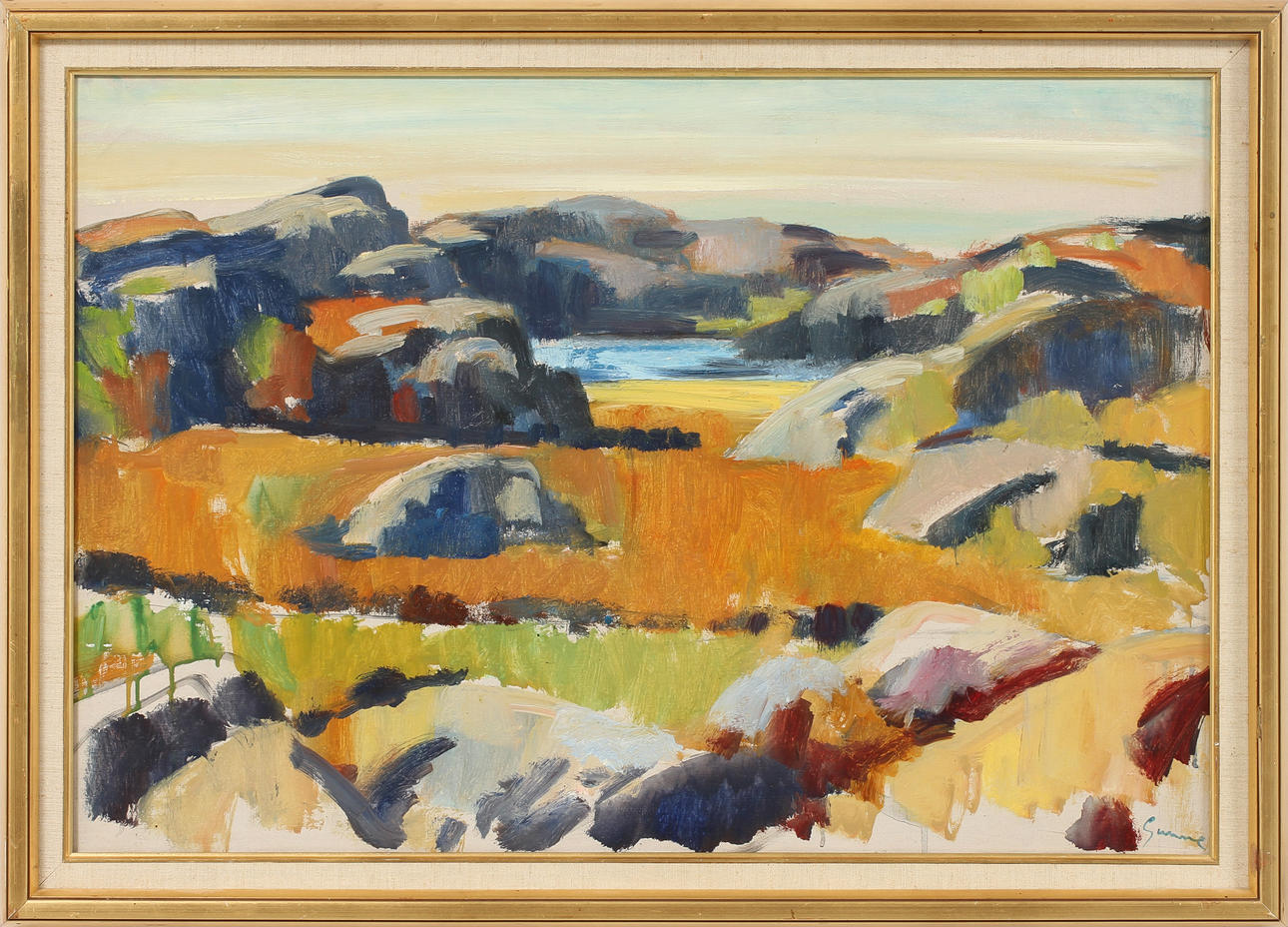 CARL GUNNE. Landskap, olja på duk, signerad.