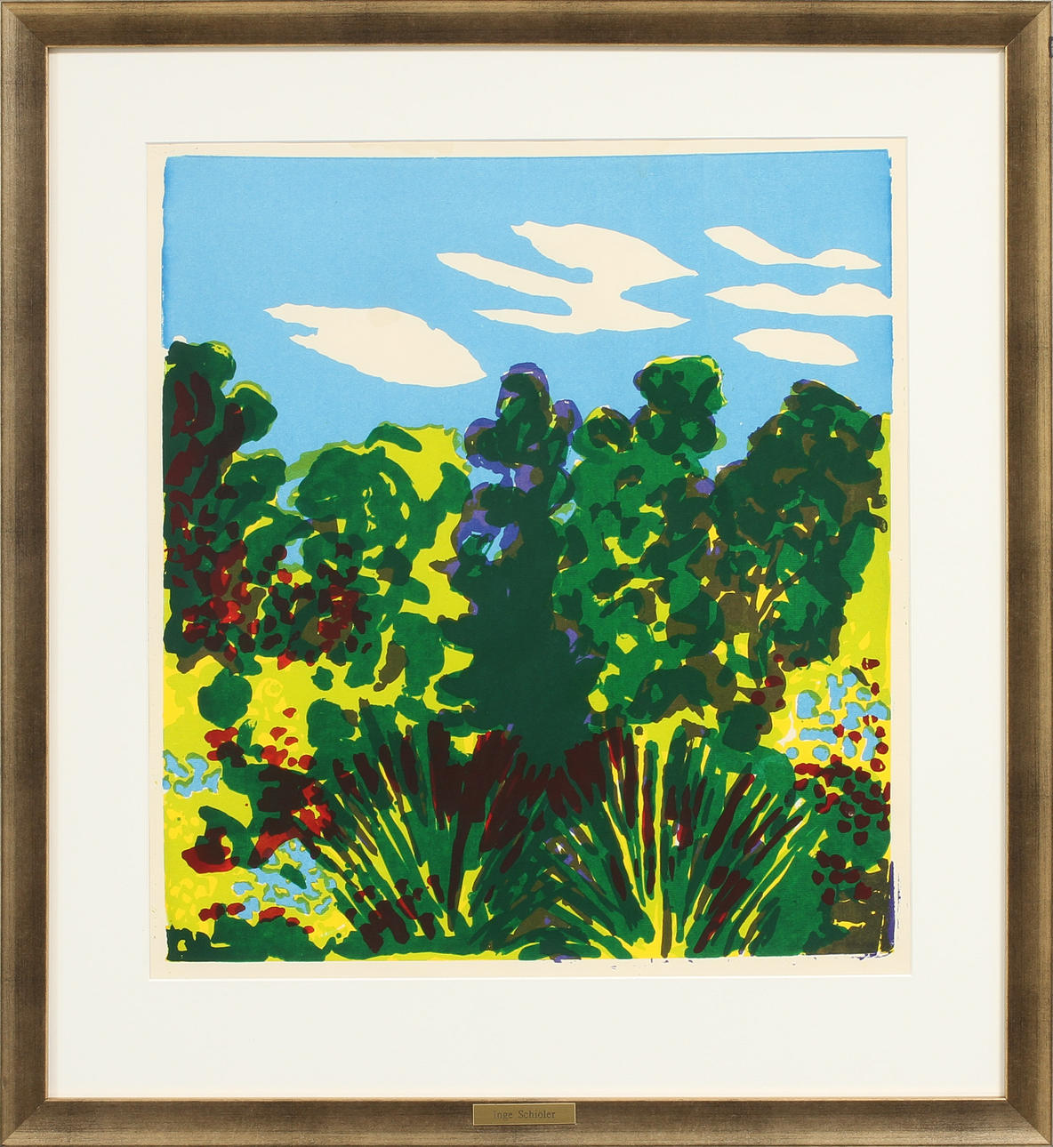 INGE SCHIÖLER. Växter, färglitografi.