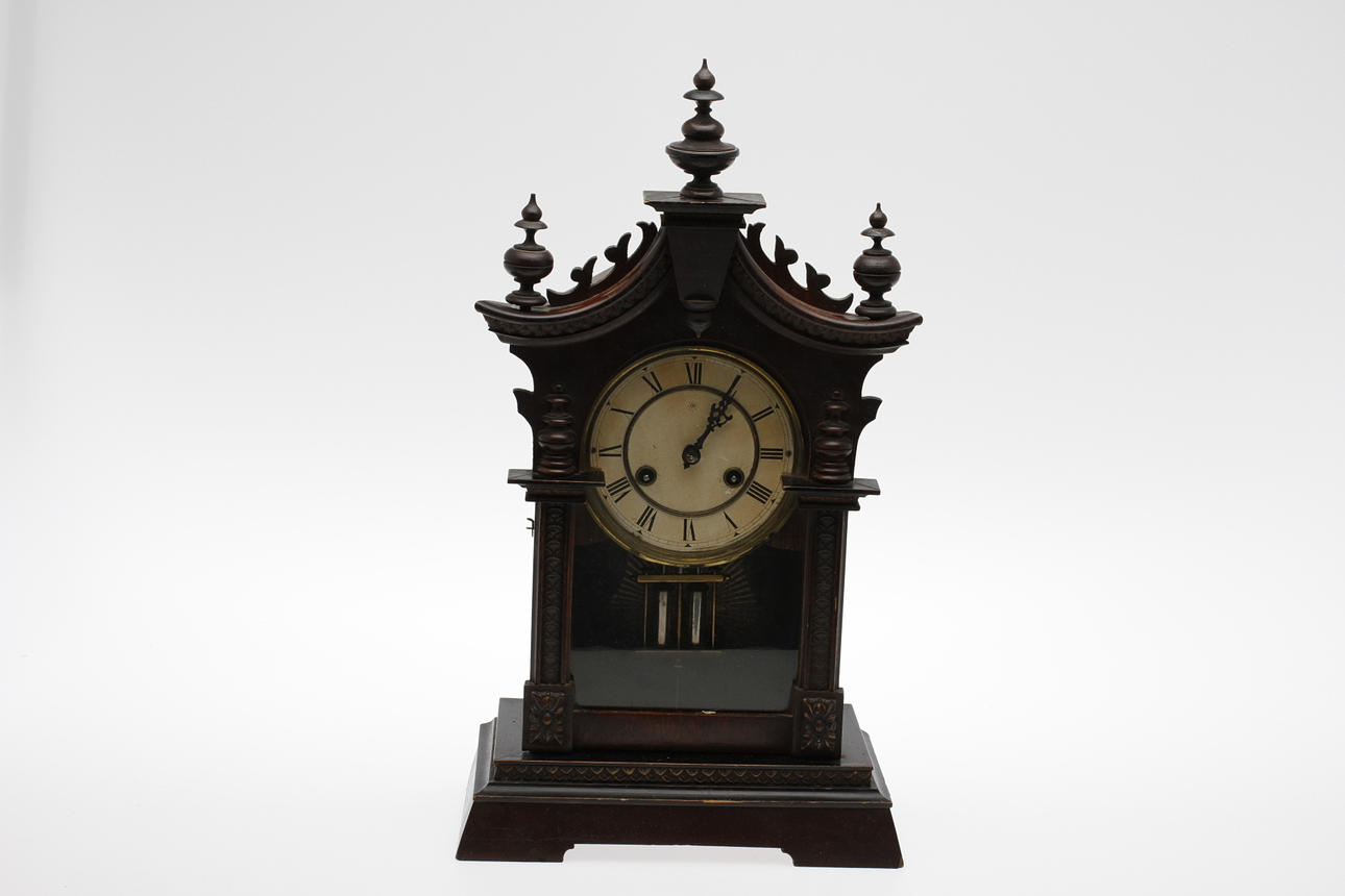 TABLE CLOCK, neo-renaissance, Junghans, 19th century.