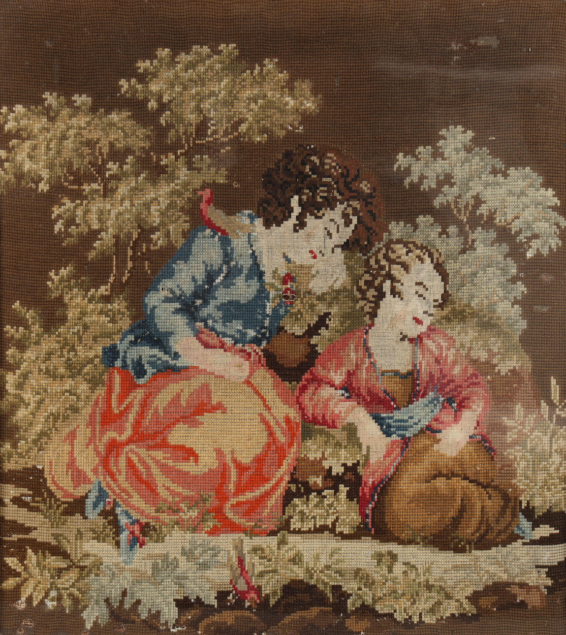 TEXTIL, 18/1900, Frauengrün, Empire-Rahmen.