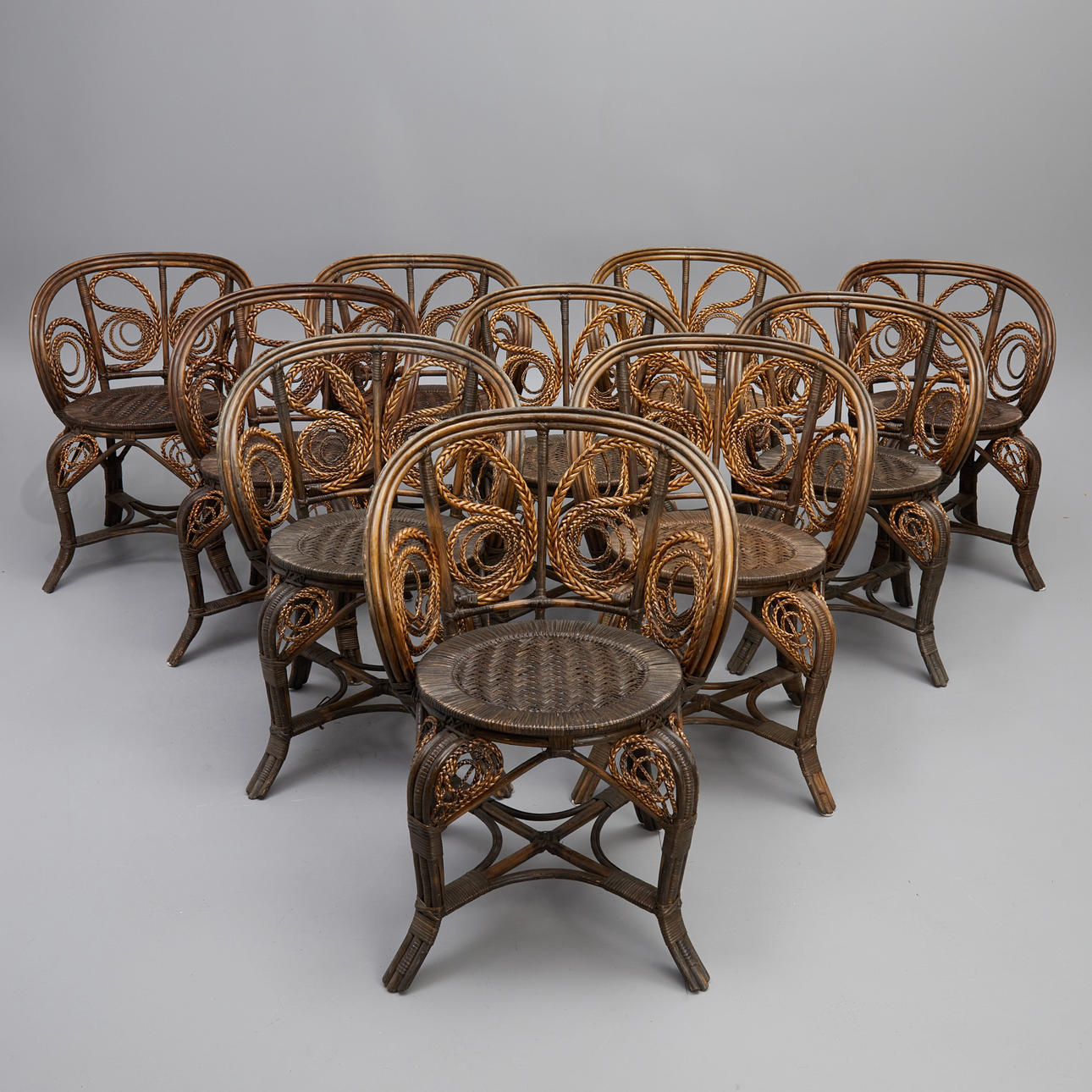 KORGSTOLAR, 10 st, Danmark, rotting.