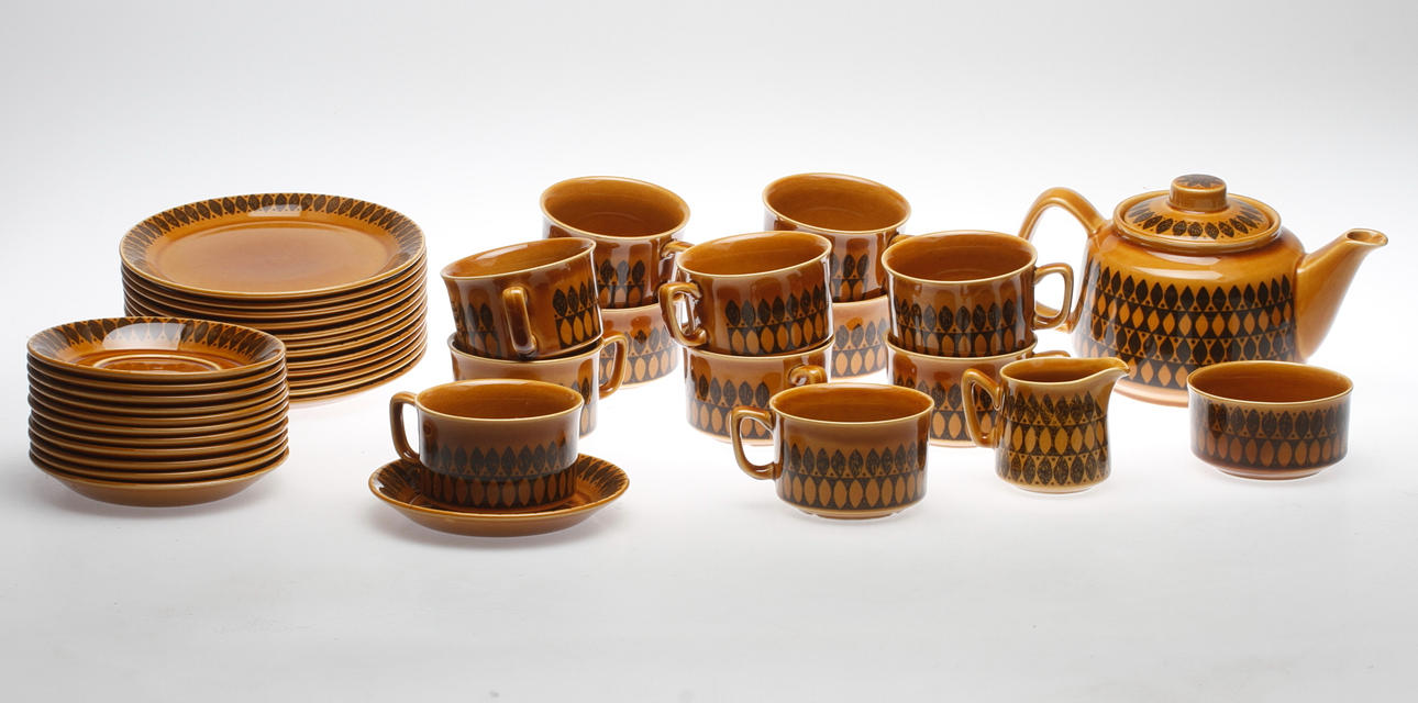 TESERVIS, 27 delar, flintgods, Stavanger Flint, Norge, 1900-talets andra hälft.