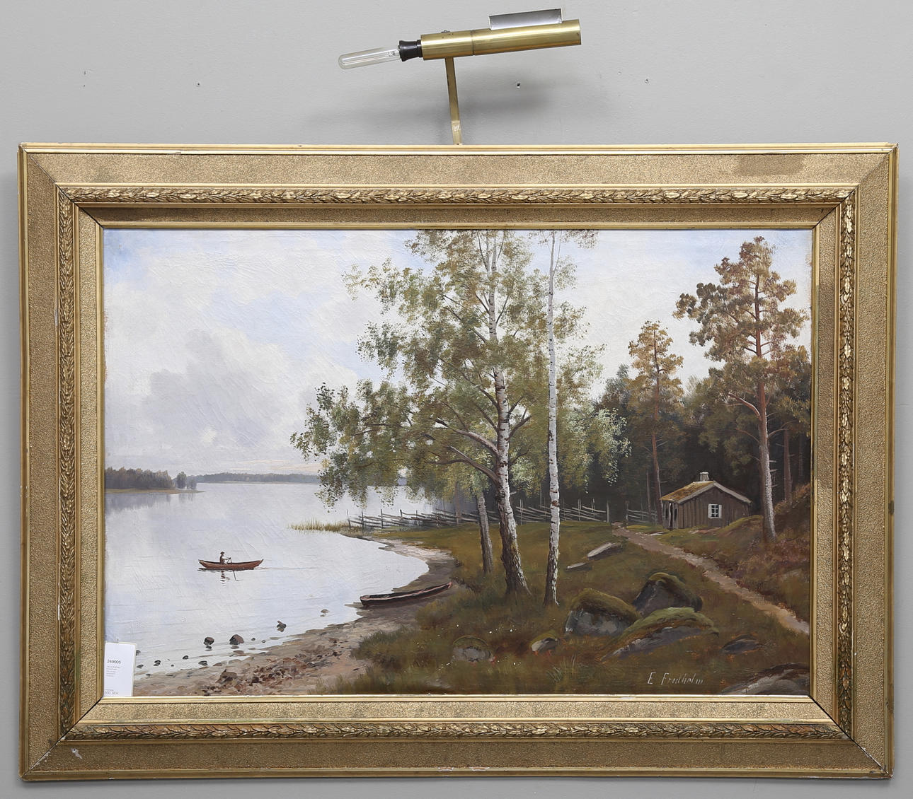 OIDENTIFIERAD KONSTNÄR. Olja på duk, signerad E. Fredholm.