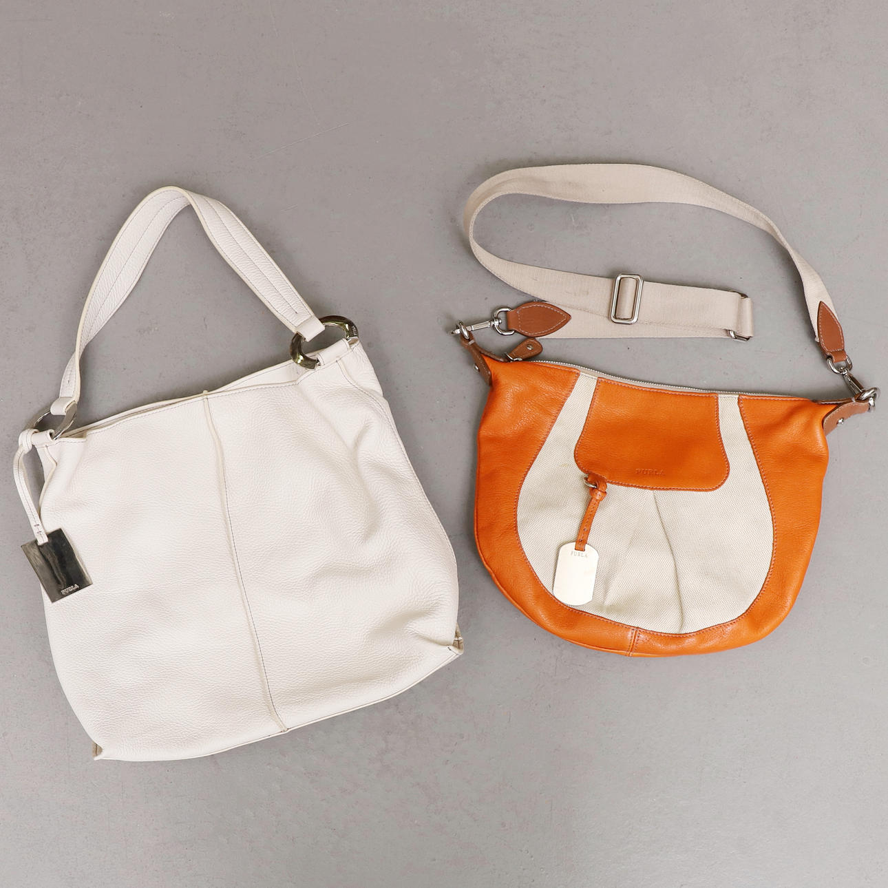 BOLSOS, 2 uds, piel y tela, Furla.