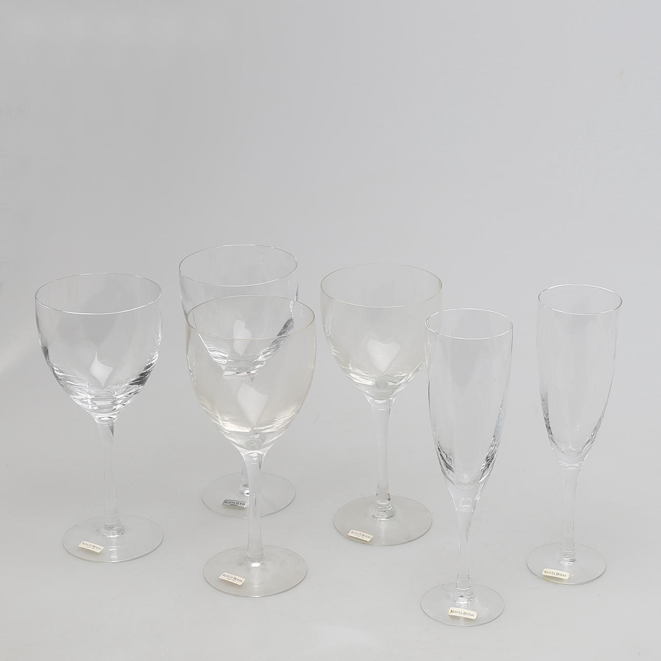 PARTI GLAS, 6 st, "Chateau" Bertil Vallien, Kosta Boda.