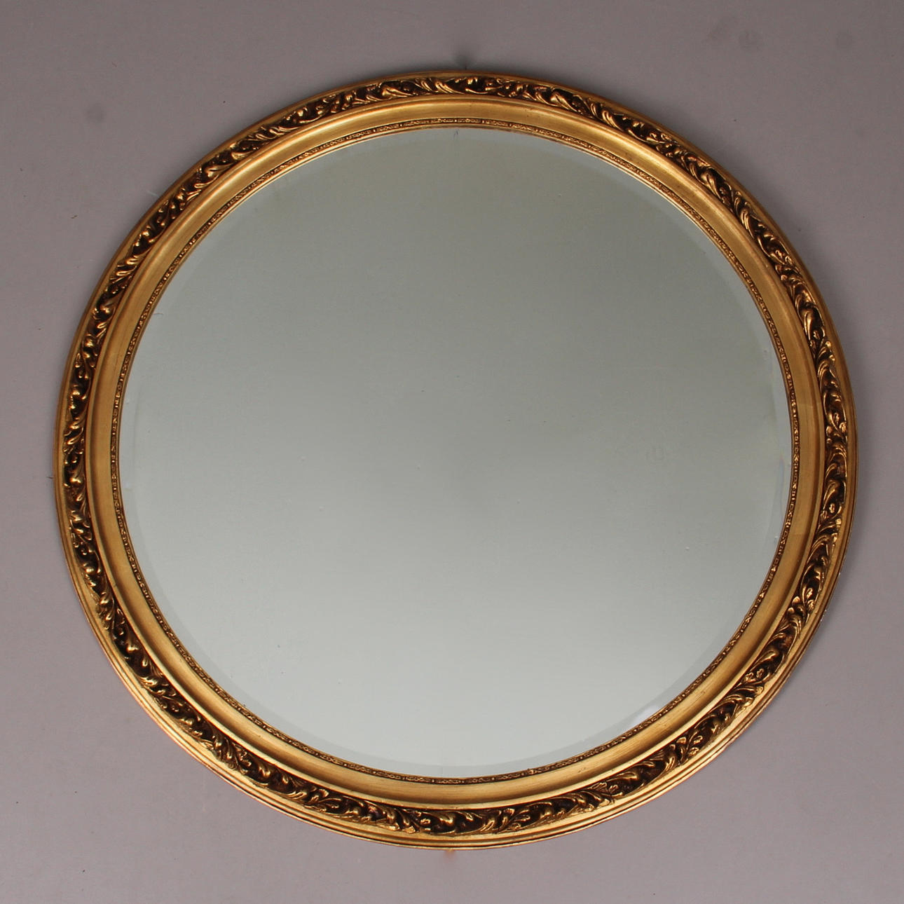 SPEGEL, förgylld, facettslipat glas, diameter 97 cm.