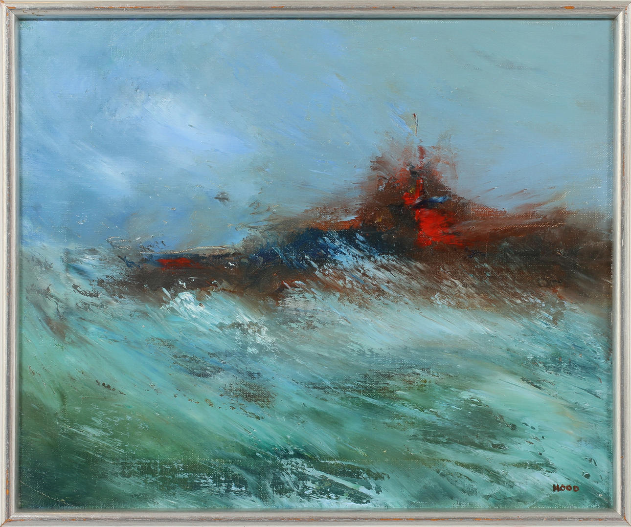 DITTE HOOD. "Ur havets skum", olja på duk, signerad.