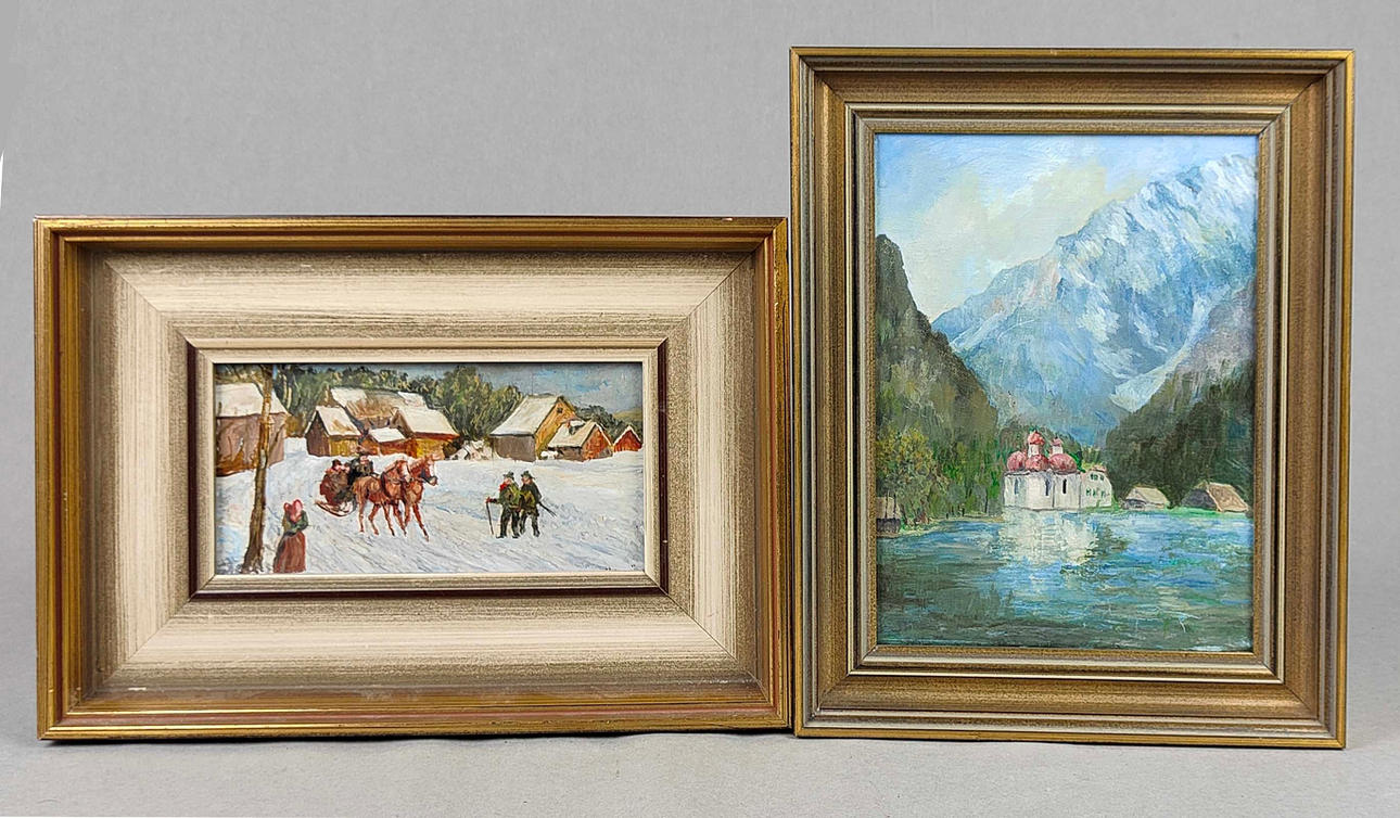 2 GEMÄLDE - UNBEKANNTER KÜNSTLER.