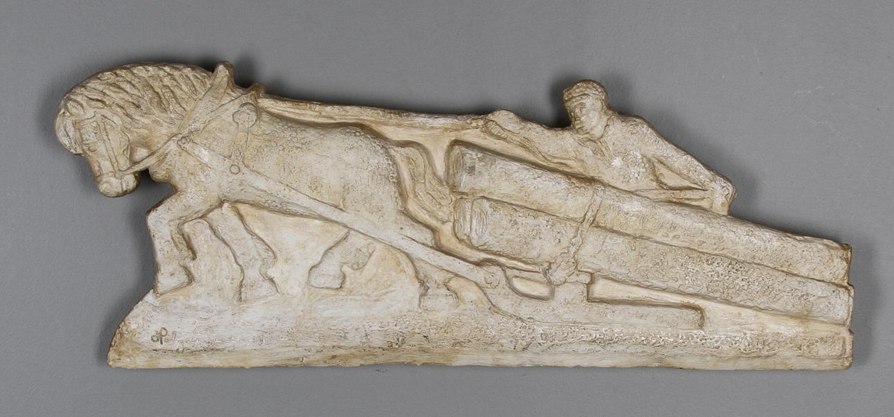 VÄGGRELIEF, gips, Holger Persson(1901-1961), signerad.