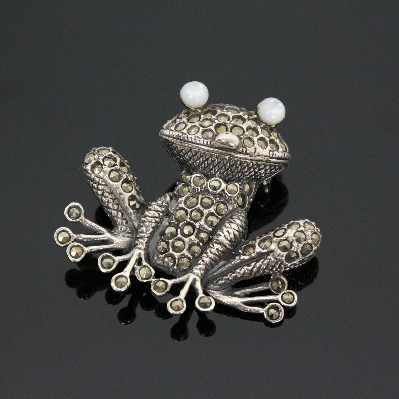 Broche/colgante 'Rana', plata 925.