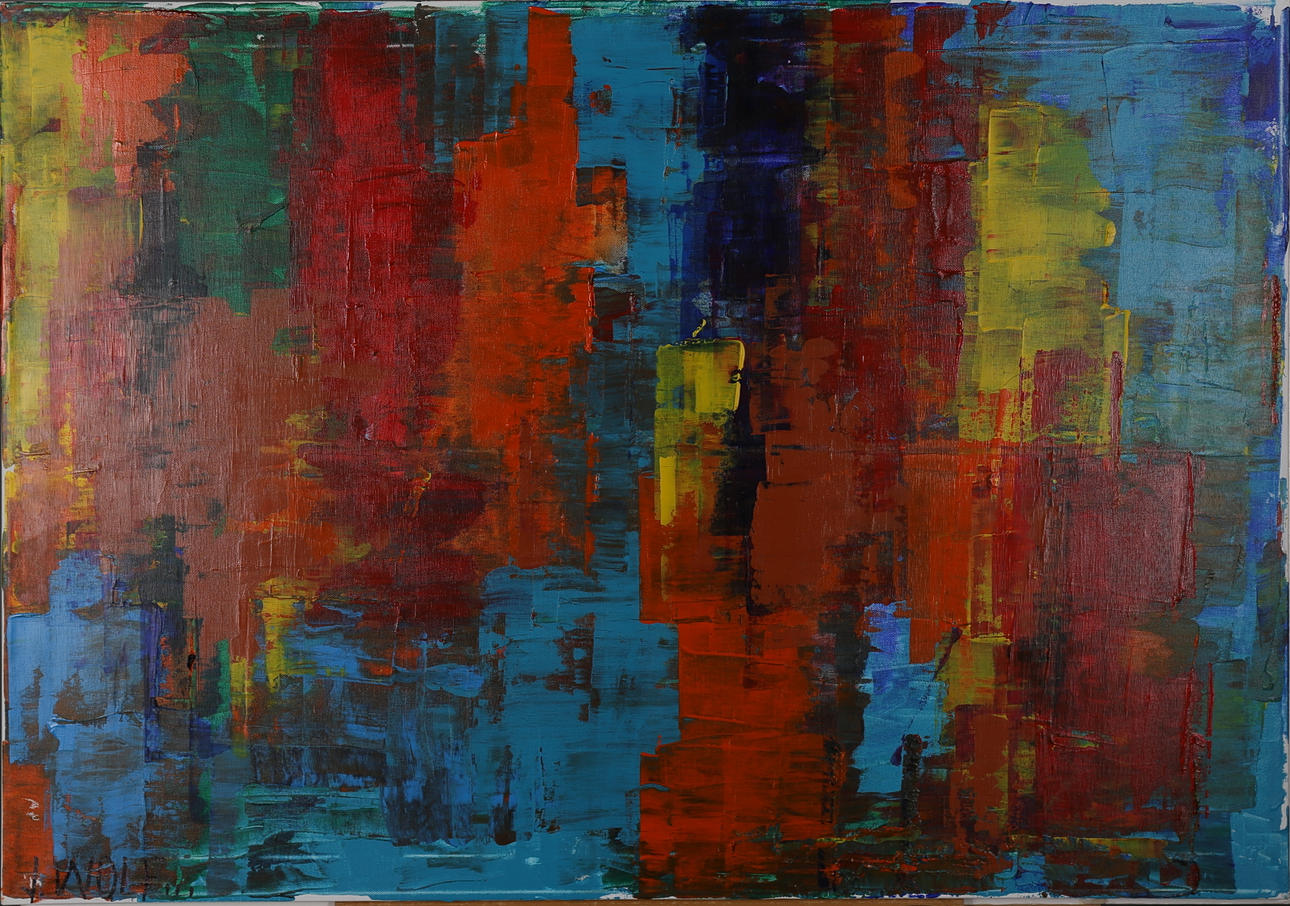 JAN WOLF. Akryl på duk, "Sao Paulo" signerad J Wolf.