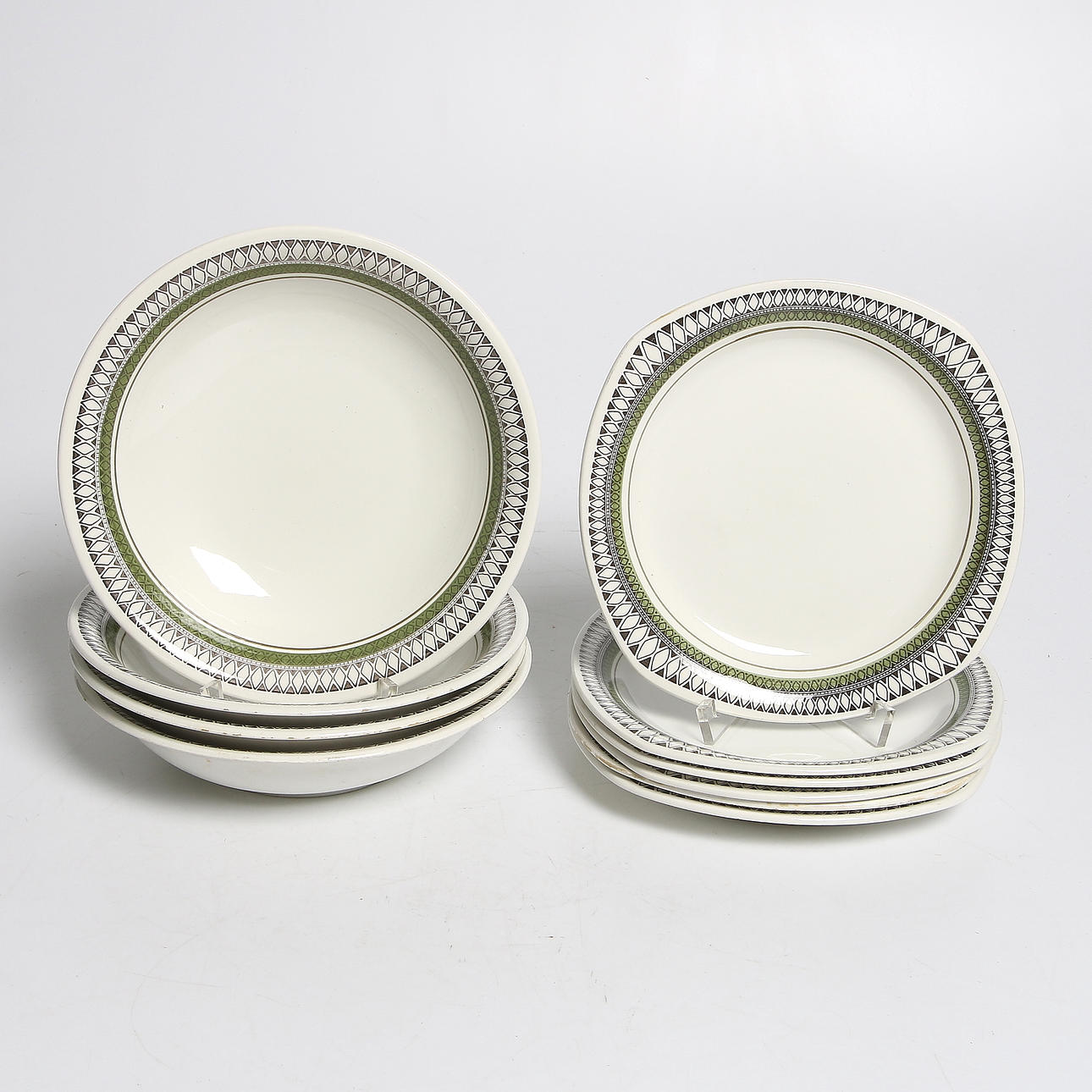 SERVISDELAR, 10 delar, porslin, "Mexico", Upsala Ekeby.