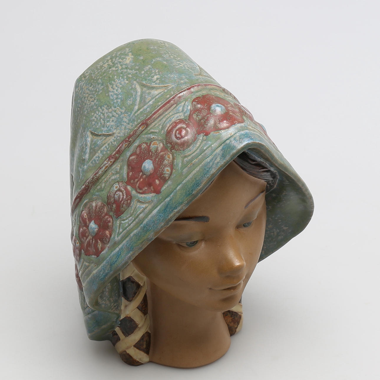 FIGURIN i porslin, flickansikte, Lladro, Spanien.