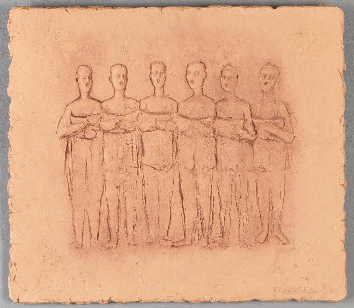 THOMAS QVARSEBO. Körsångare, väggplakett i keramik, signerad och numrerad 2/5.