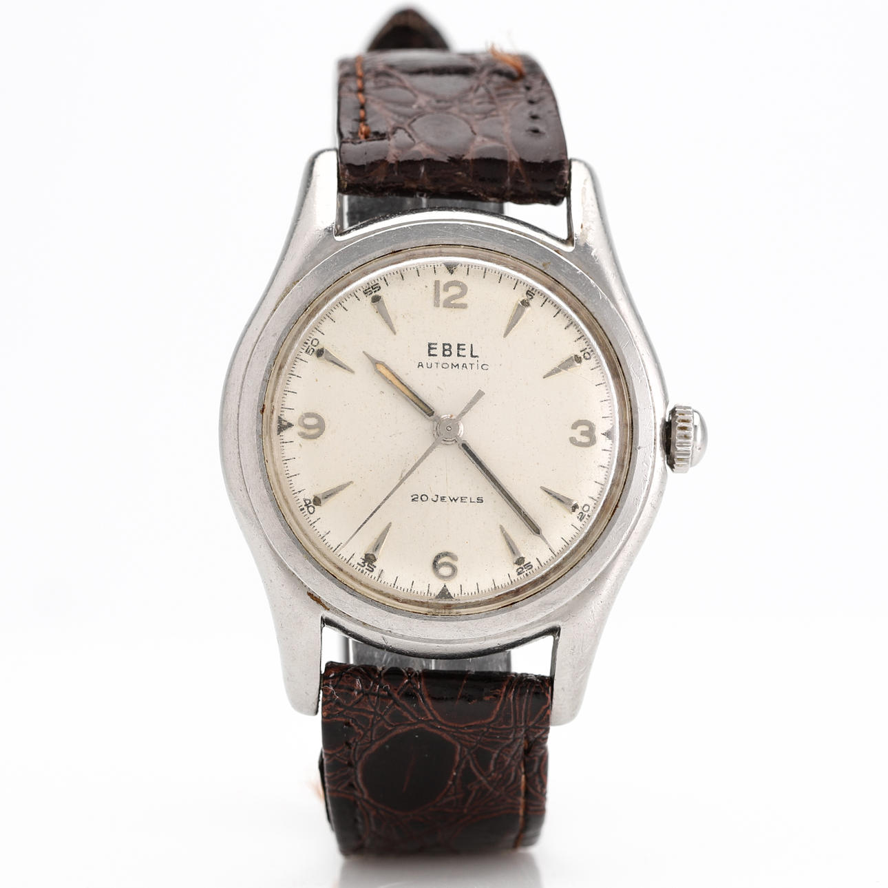 EBEL, Wristwatch, steel, automatic, 1950s.