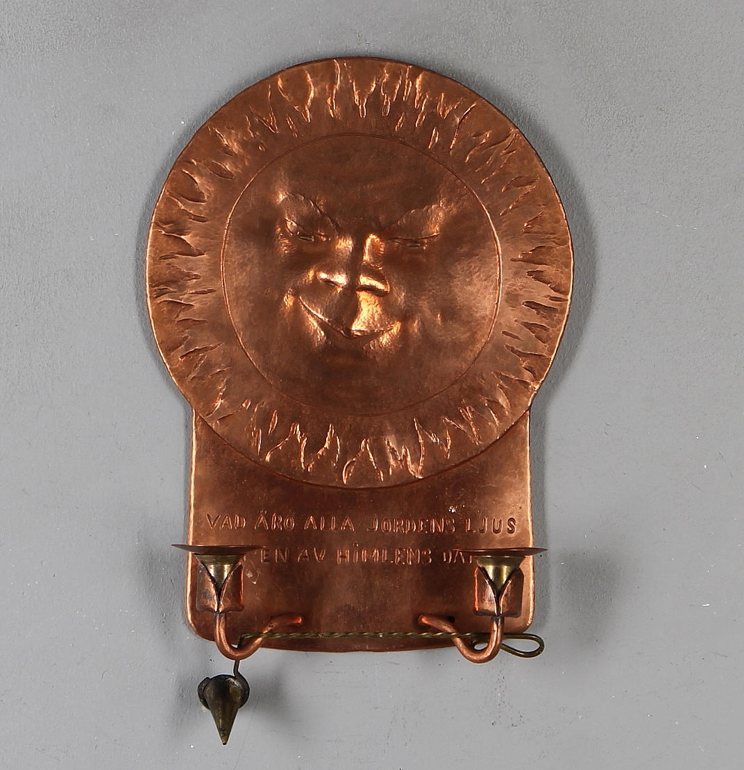 LJUSPLÅT, koppar, "Gubben i månen", 1900-talets första hälft.