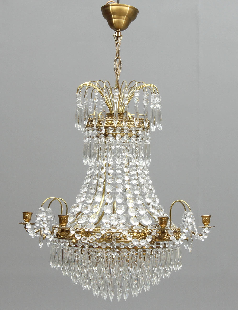 LJUSKRONA, 6 ljusarmar, empirestil, 1900-tal.