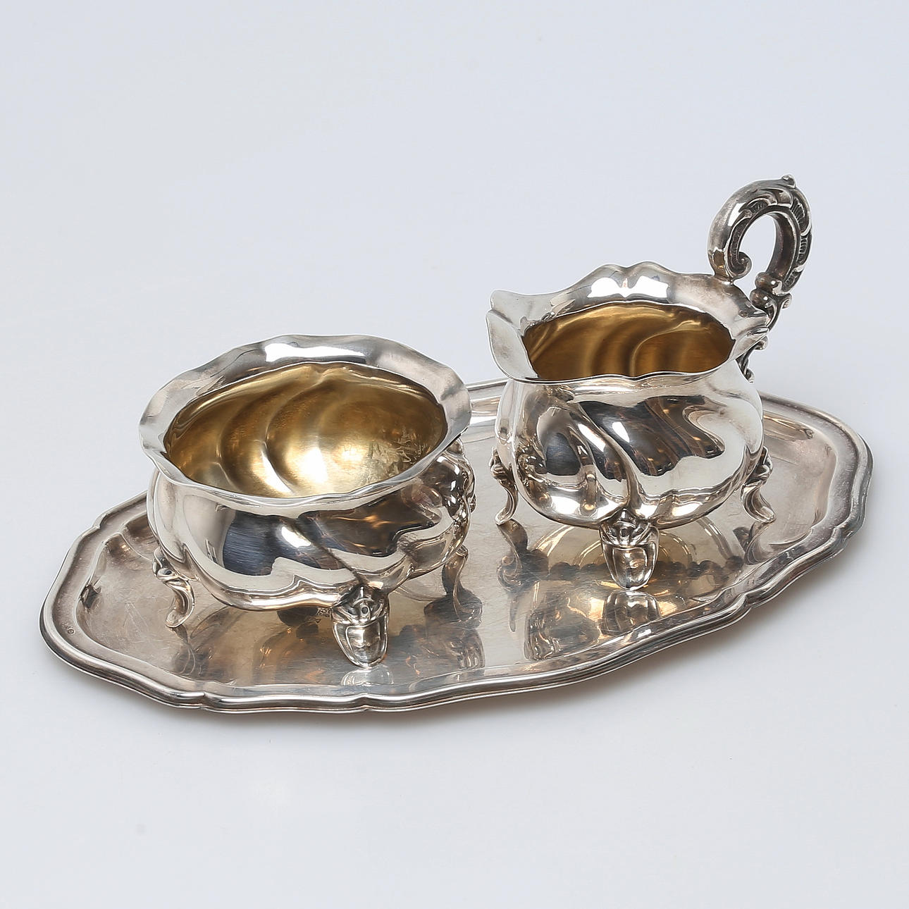 SILBER, 3 Teile, schwedische Importmarken.