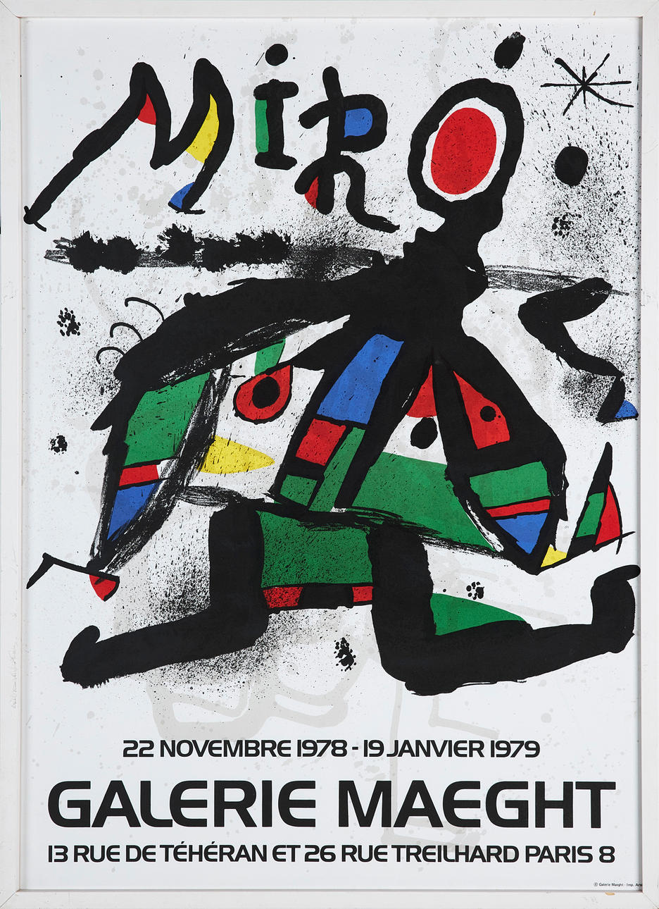 AFFISCH, litografiskt tryck efter Miro, Galleri Maeght.
