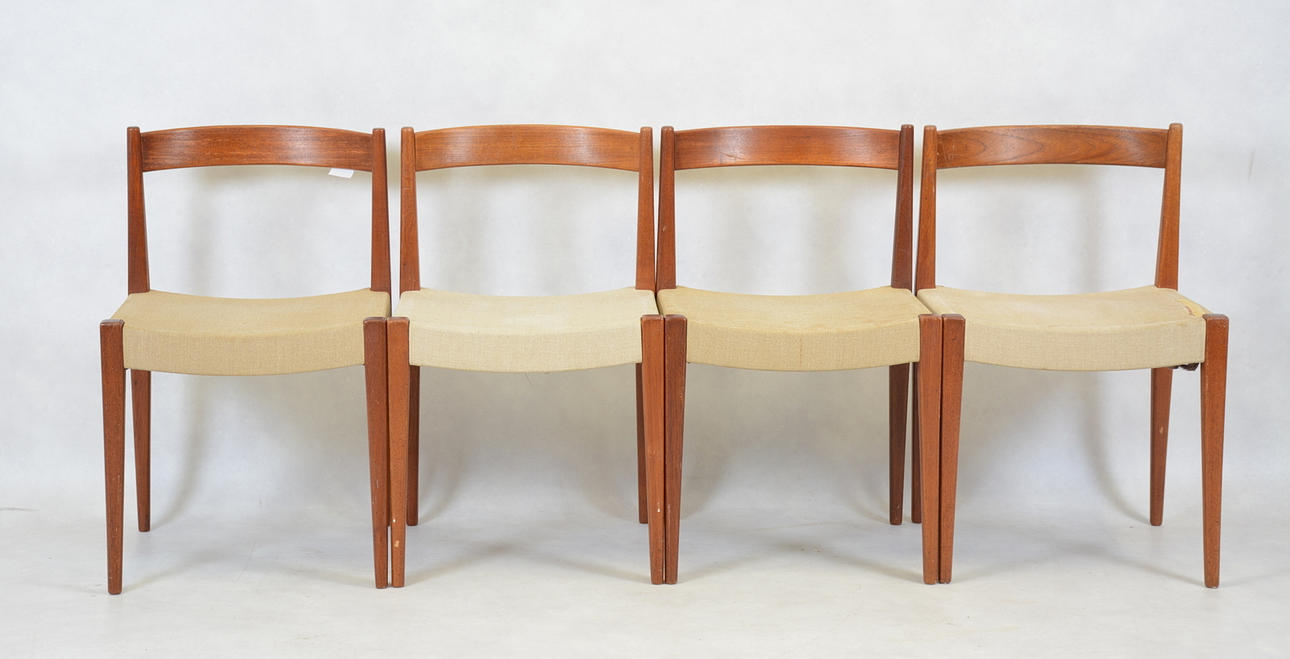 TEAKSTOLAR 4 STYCKEN, 1950/60-tal.