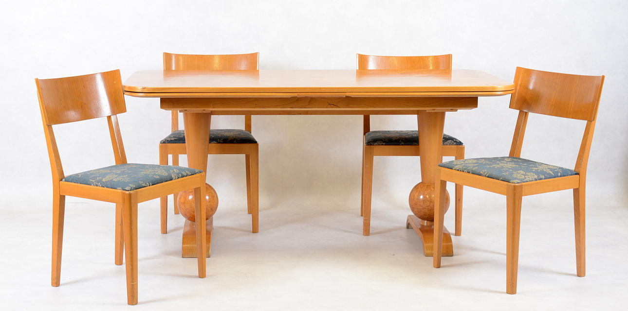 MATSALSMÖBEL, 5 delar, Art Deco,1920-30-tal.