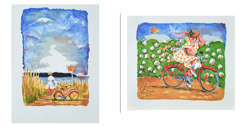 ANNIKA OLSSON UNNARYD. Lithograph, 2 pcs. signed.