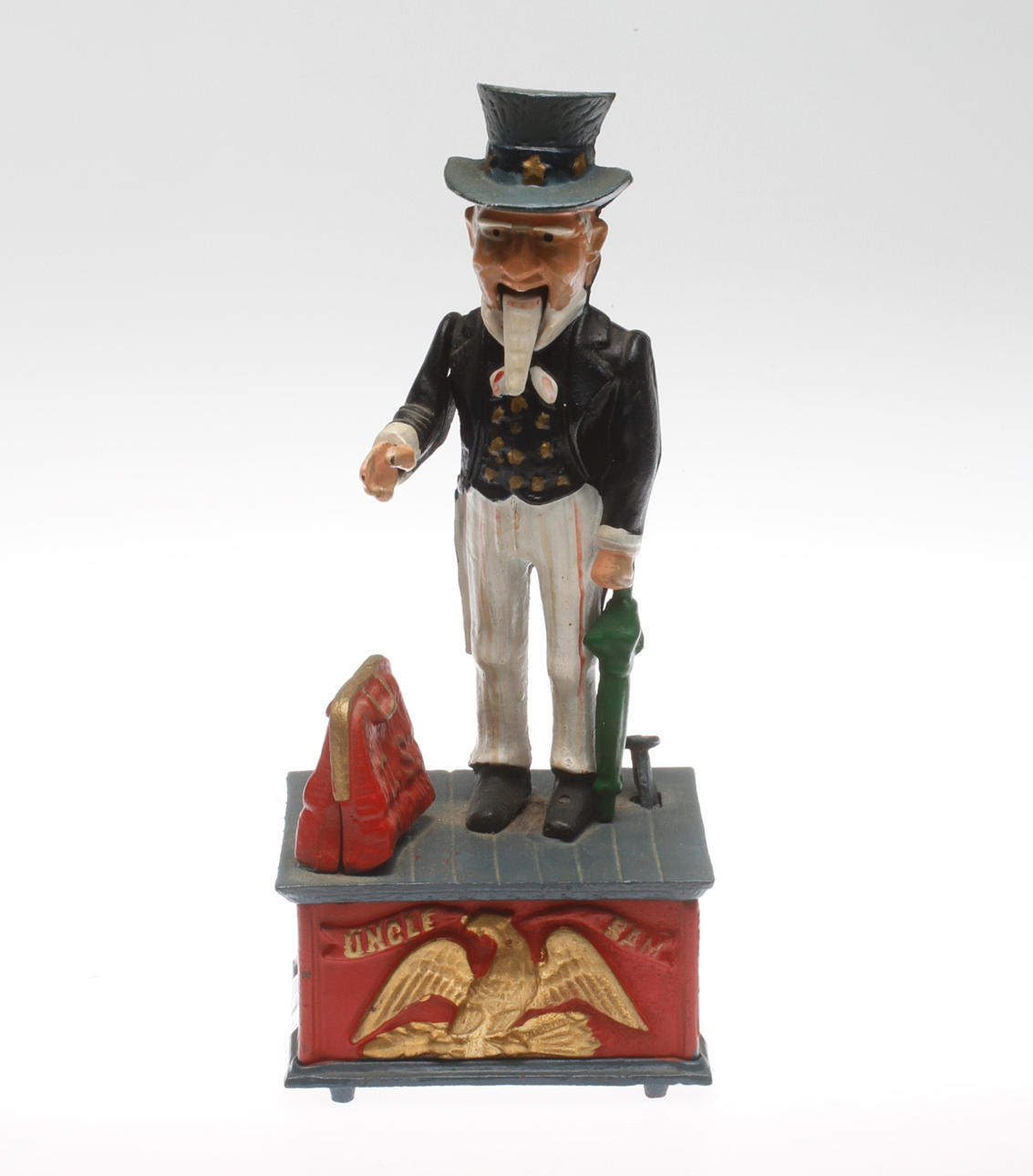 SPARBÖSSA, metall, "Uncel Sam Bank", 1900/2000-tal.