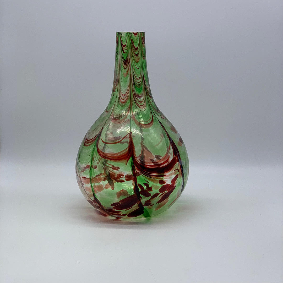 MURANO VASE - VINTAGE - GRÜN, ROT, BLAU.