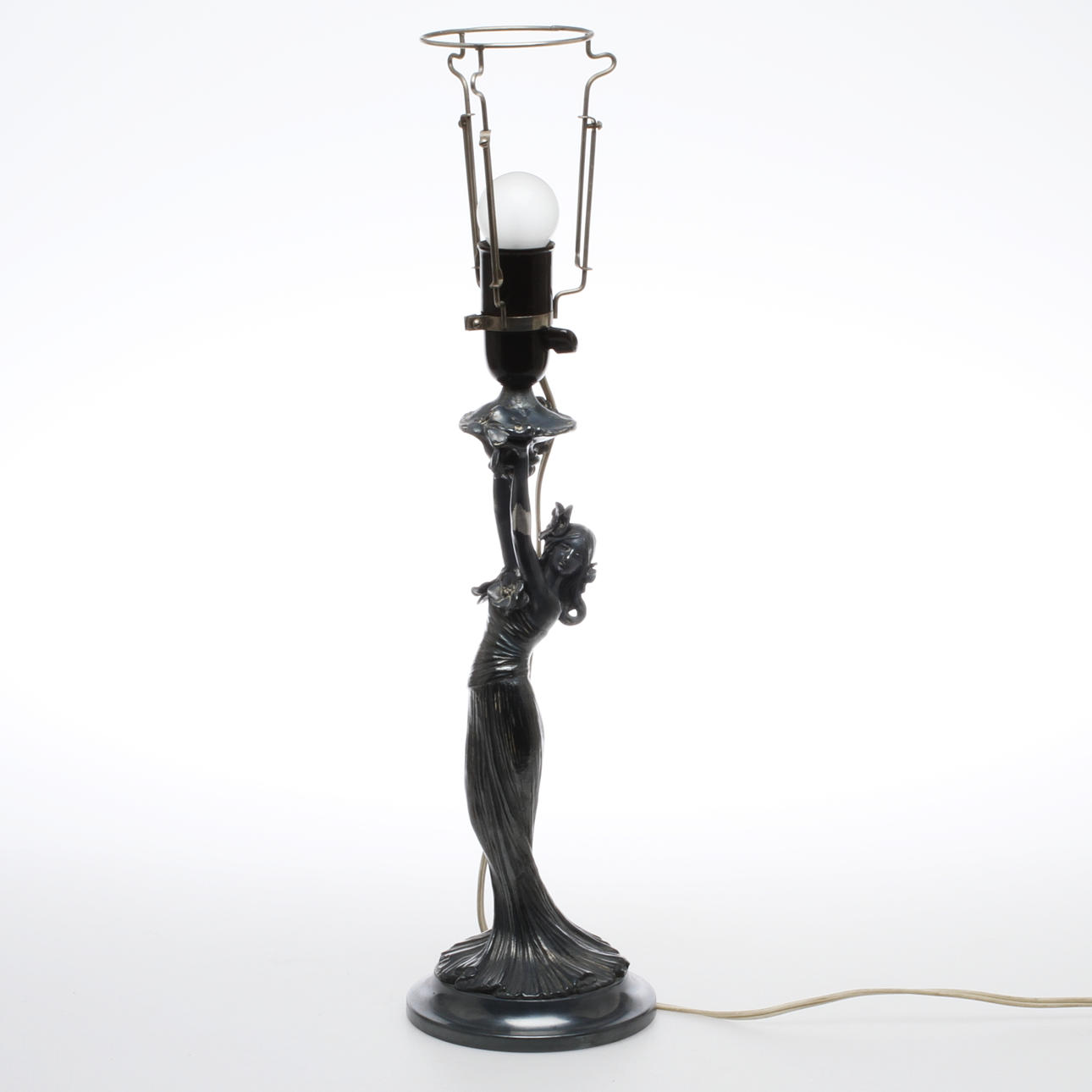 BORDSLAMPA, nysilver, jugend, märkt GAB, MS, 1900-talets början.