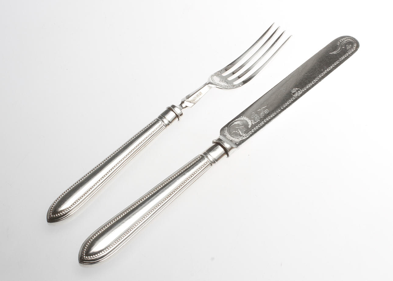 BESTICK, 24 delar, nysilver, 1900-talets första hälft.