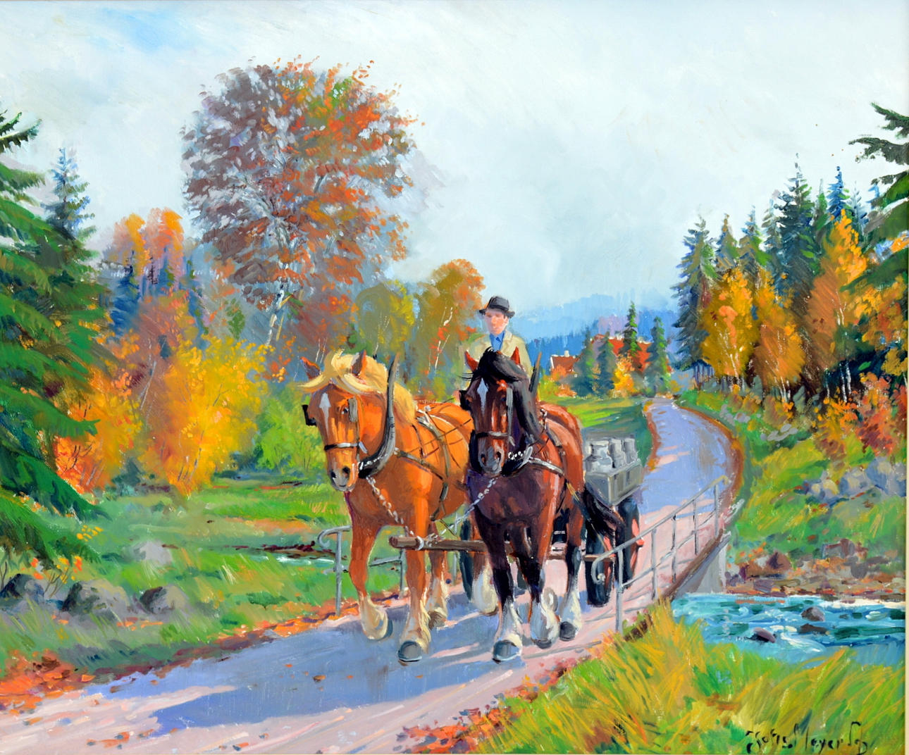 JOHAN MEYER ANDERSEN. Olja på duk.