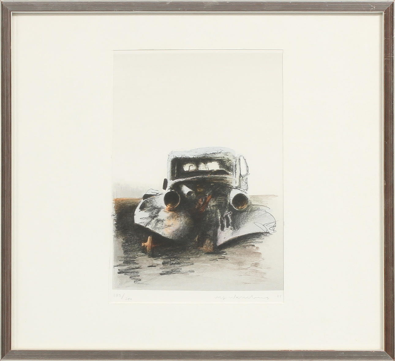 ULF WAHLBERG. Färglitografier ur mappen Skrotbilar, 3 st. Signerade -81 och numrerade 189/200.