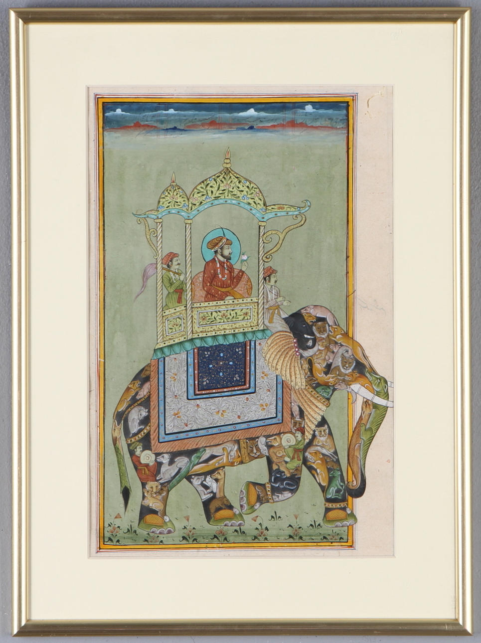 DEKORATIV TAVLA, blandteknik, orientalisk.