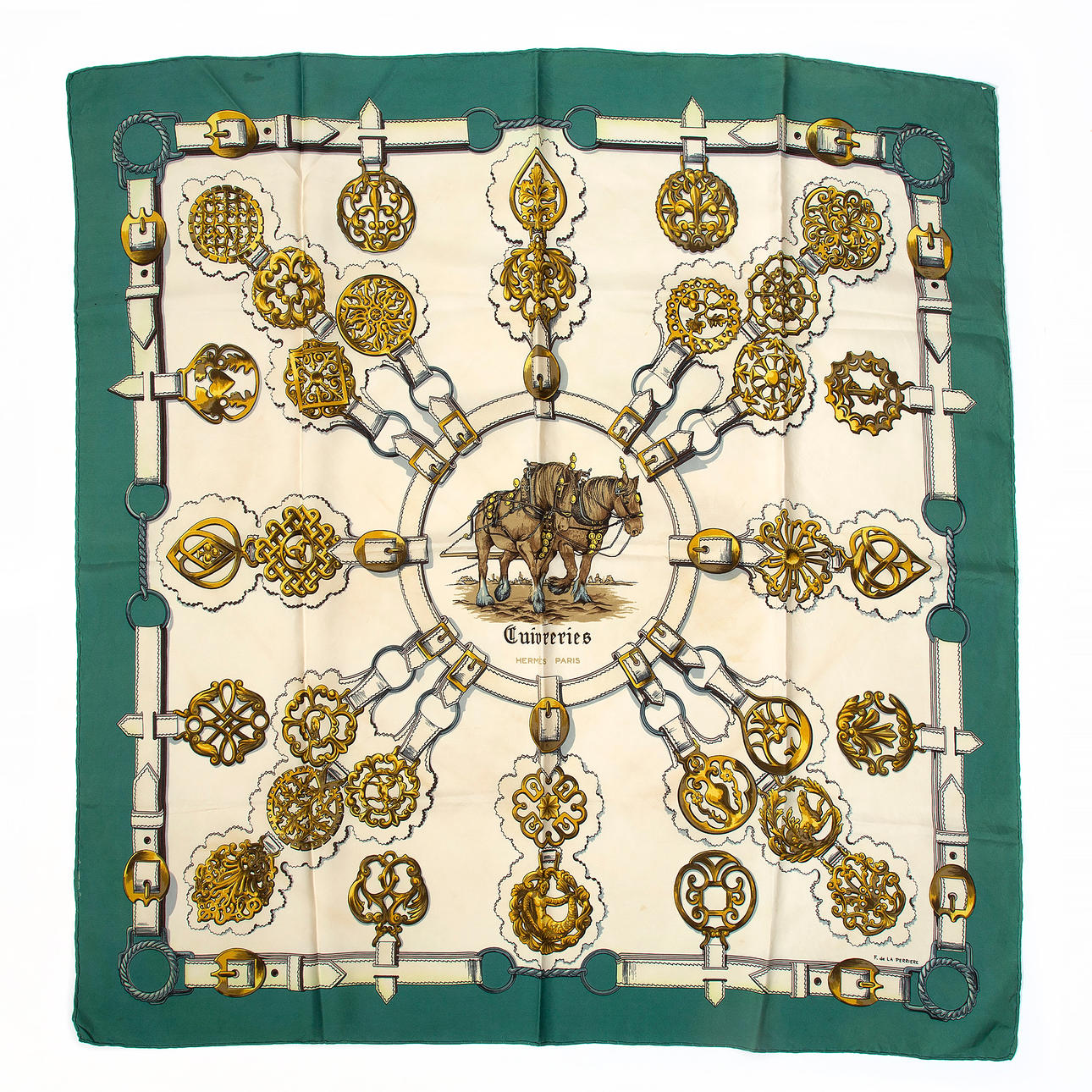 HERMÈS, scarf, "Cuivreries".