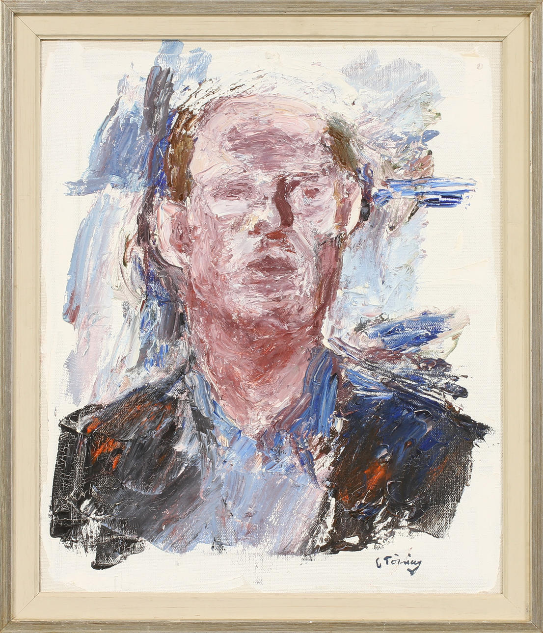 ERIK TÖRNING. Självporträtt. Olja på duk, signerad.