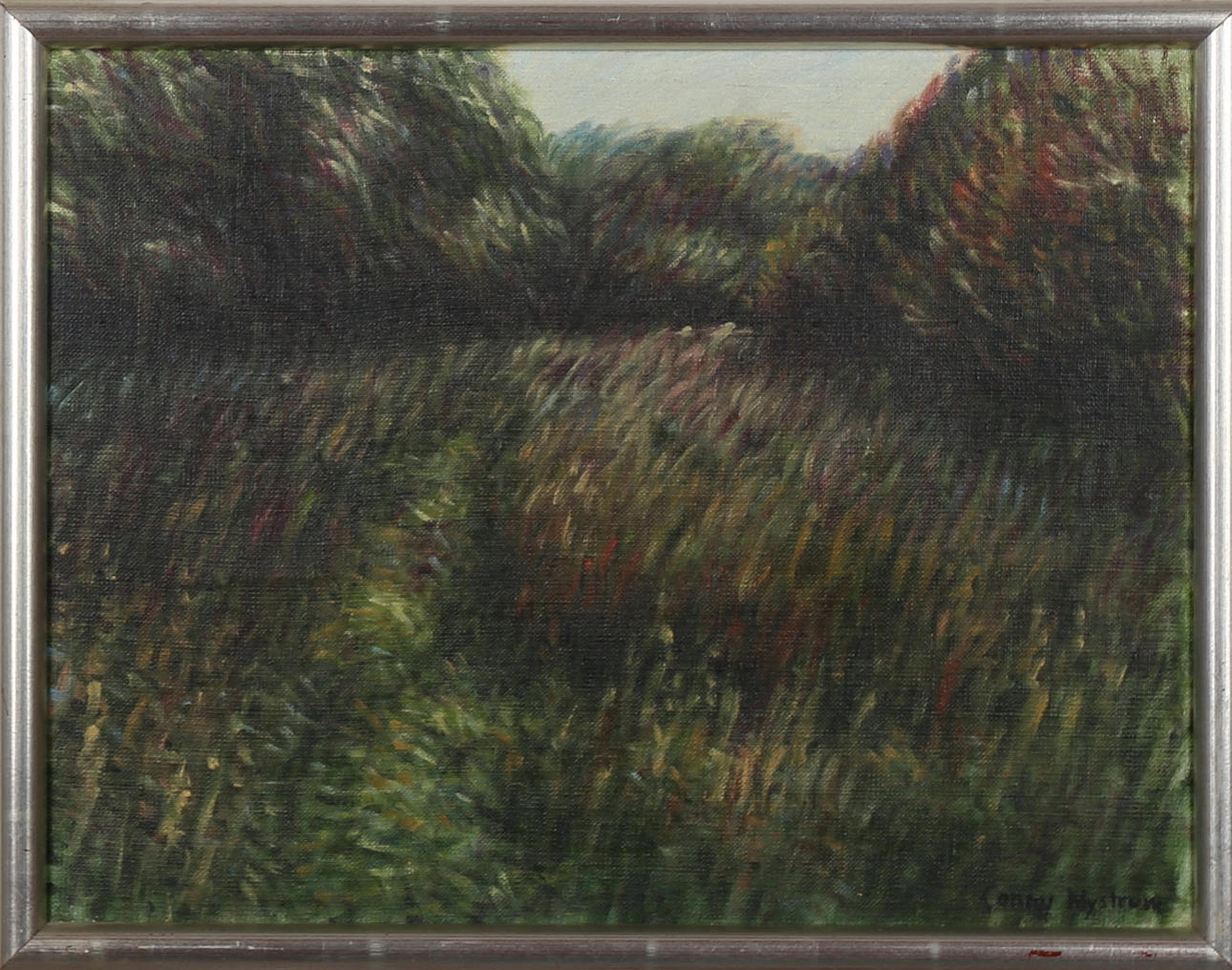 CONNY NYSTRÖM. Gräsmark, olja på duk, signerad.