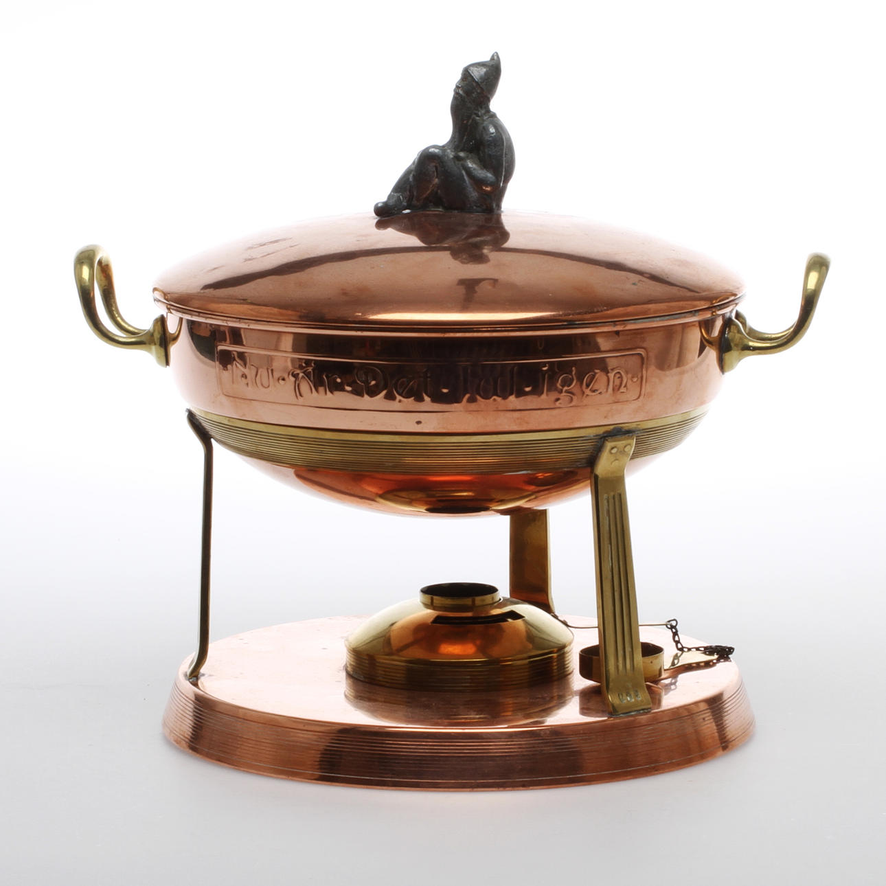 GLÖGGRYTA, koppar samt mässing, jugend, Eskilstuna, Gustav Eriksson 1900-talets första hälft.