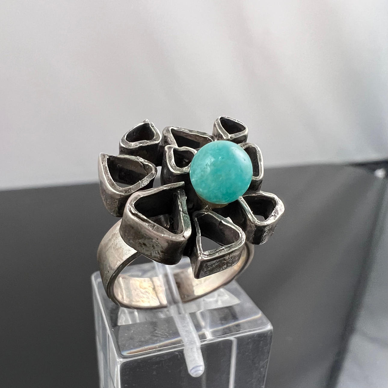 Silberring mit Amazonit "Amazonia".