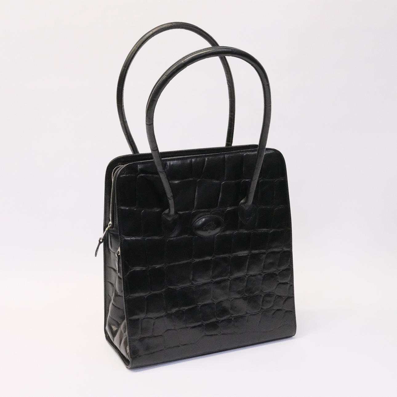 MULBERRY, HANDTASCHE, SCHWARZES KONGO-LEDER.