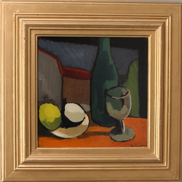 BROR GÖRANSSON. olja på pannå, stilleben, signerad B Göransson.