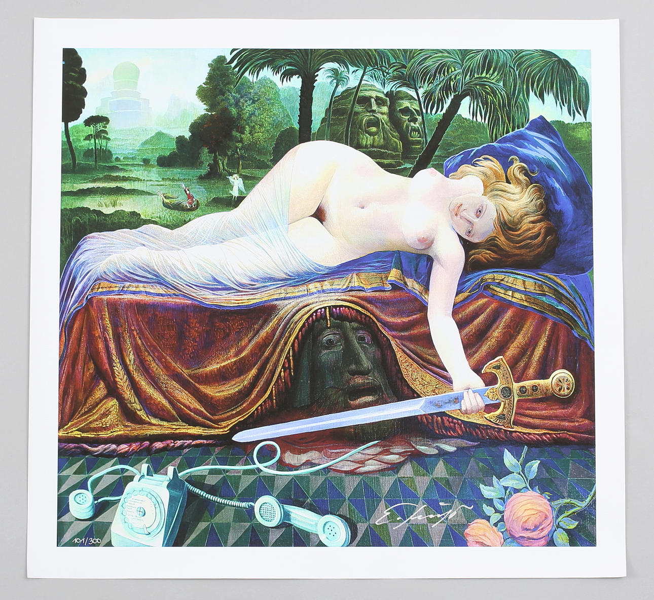 ERNST FUCHS (GEBOREN 1930 WIEN). Judith med chefen för Holofernes.