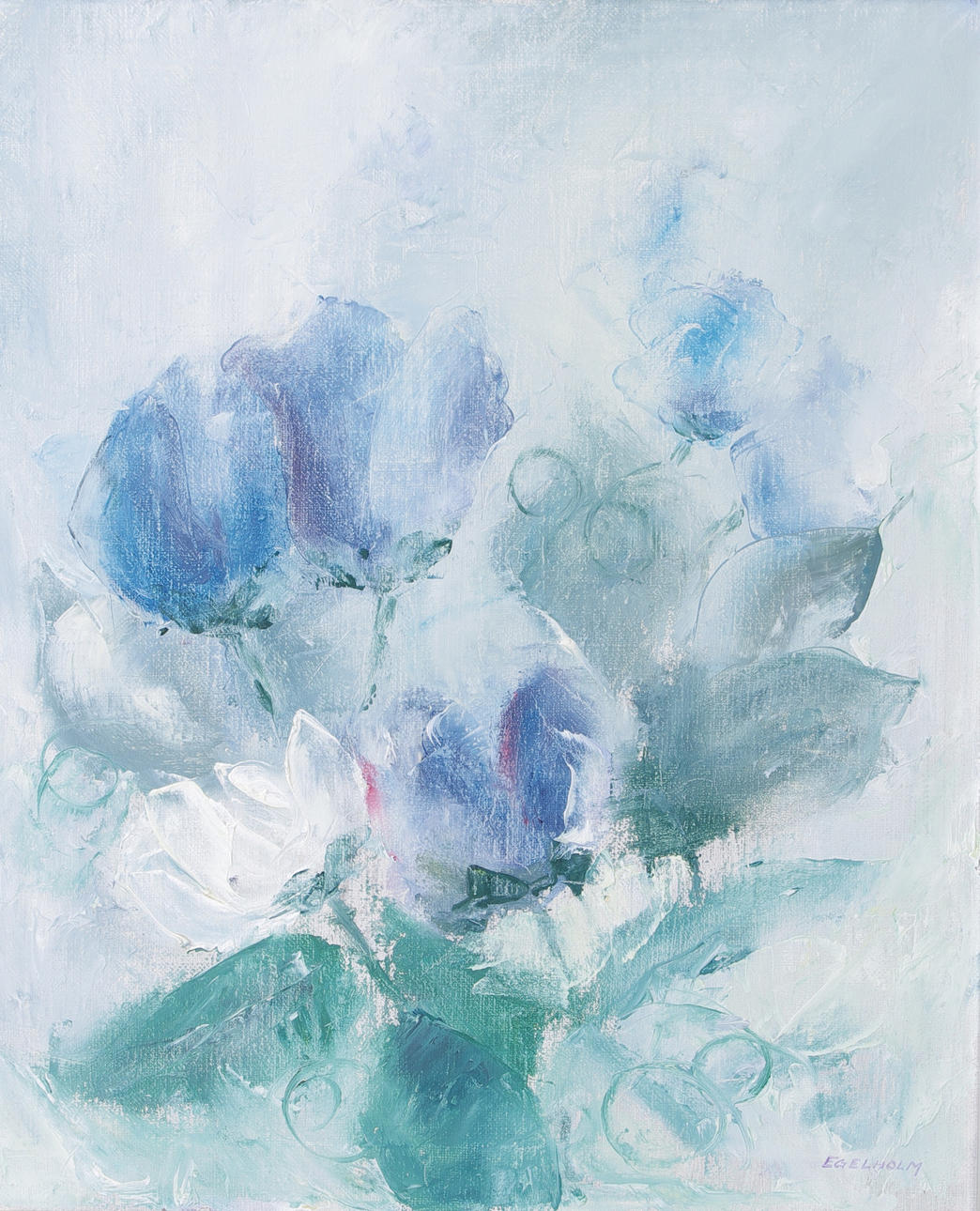 LARS EGELHOLM. Blomsterstilleben, olja på duk, signerad Egelholm.