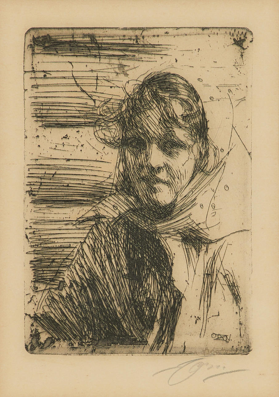 ANDERS ZORN. "Kol Margit", Etching, signed.